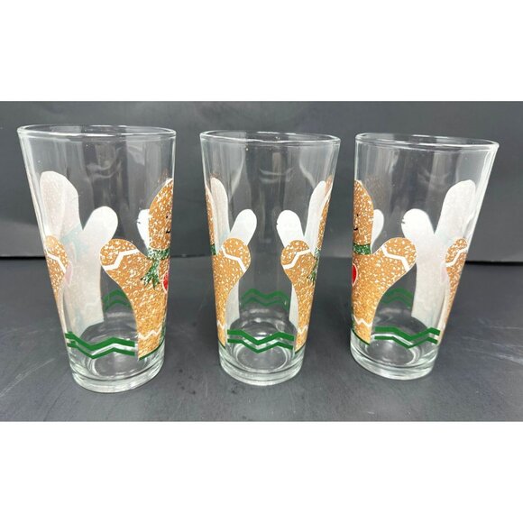 KIG GINGERBREAD MEN 3 Cooler Tumbler Glasses 14 oz Christmas Cookies Indonesia - Picture 3 of 11